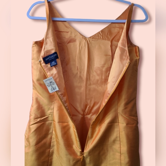 NWT Vintage Ann Taylor Silk Sheath Sleeveless Orange Dress - Picture 3 of 5